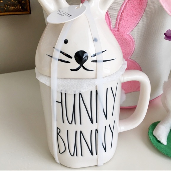 NWT {Rae Dunn} HUNNY BUNNY Mug Lid Topper Ears - Picture 4 of 5